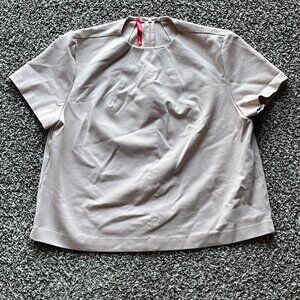 Spanx Cream Short Sleeve Shirt, Womens XL Body Contouring Top